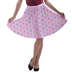 Hexagonal Pattern Unidirectional A-line Skater Skirt