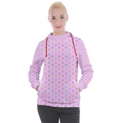 Hexagonal Pattern Unidirectional Women s Hooded Pullover