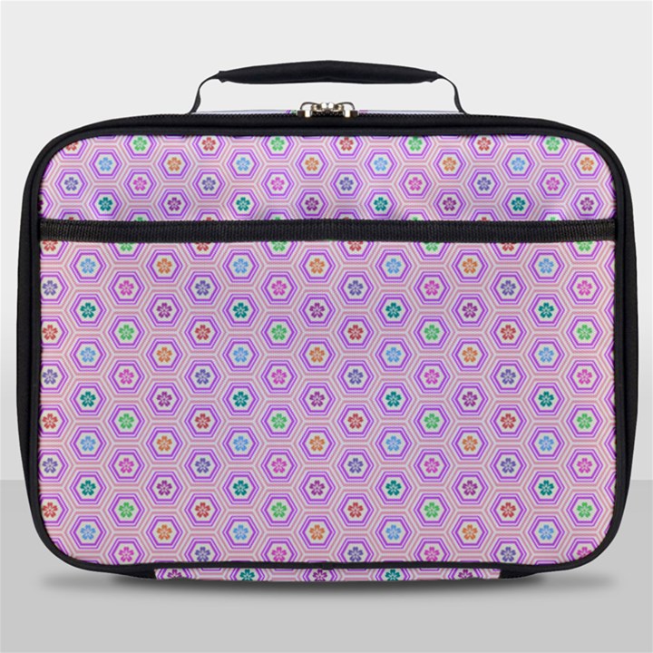 Hexagonal Pattern Unidirectional Full Print Lunch Bag