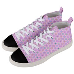 Hexagonal Pattern Unidirectional Men s Mid-top Canvas Sneakers by Dutashop