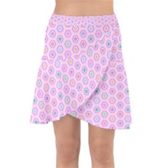 Hexagonal Pattern Unidirectional Wrap Front Skirt