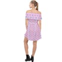 Hexagonal Pattern Unidirectional Off Shoulder Chiffon Dress View2