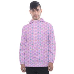 Hexagonal Pattern Unidirectional Men s Front Pocket Pullover Windbreaker