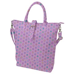 Hexagonal Pattern Unidirectional Buckle Top Tote Bag