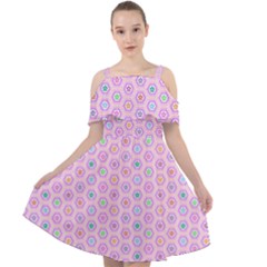 Hexagonal Pattern Unidirectional Cut Out Shoulders Chiffon Dress by Dutashop