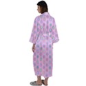 Hexagonal Pattern Unidirectional Maxi Satin Kimono View2