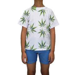 Cannabis Curative Cut Out Drug Kids  Short Sleeve Swimwear by Dutashop