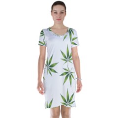 Cannabis Curative Cut Out Drug Short Sleeve Nightdress