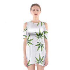 Cannabis Curative Cut Out Drug Shoulder Cutout One Piece Dress by Dutashop