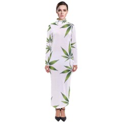 Cannabis Curative Cut Out Drug Turtleneck Maxi Dress by Dutashop