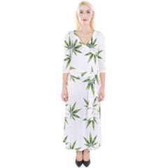 Cannabis Curative Cut Out Drug Quarter Sleeve Wrap Maxi Dress by Dutashop