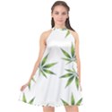 Cannabis Curative Cut Out Drug Halter Neckline Chiffon Dress  View1