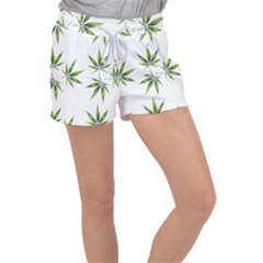 Cannabis Curative Cut Out Drug Velour Lounge Shorts by Dutashop