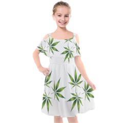 Cannabis Curative Cut Out Drug Kids  Cut Out Shoulders Chiffon Dress by Dutashop