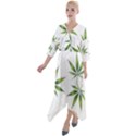 Cannabis Curative Cut Out Drug Quarter Sleeve Wrap Front Maxi Dress View1