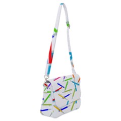 Pen Pencil Color Write Tool Shoulder Bag With Back Zipper