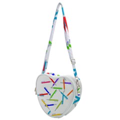 Pen Pencil Color Write Tool Heart Shoulder Bag by Dutashop