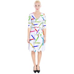 Pen Pencil Color Write Tool Wrap Up Cocktail Dress