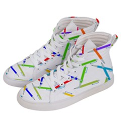 Pen Pencil Color Write Tool Men s Hi-top Skate Sneakers by Dutashop