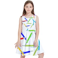 Pen Pencil Color Write Tool Kids  Skater Dress by Dutashop