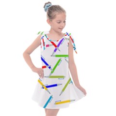 Pen Pencil Color Write Tool Kids  Tie Up Tunic Dress by Dutashop