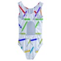 Pen Pencil Color Write Tool Kids  Cut-Out Back One Piece Swimsuit View2