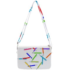 Pen Pencil Color Write Tool Double Gusset Crossbody Bag