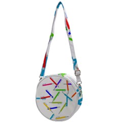 Pen Pencil Color Write Tool Crossbody Circle Bag by Dutashop