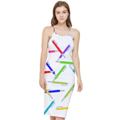 Pen Pencil Color Write Tool Bodycon Cross Back Summer Dress by Dutashop