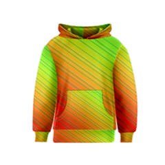 Orange Green Gradient Hunter Kids  Pullover Hoodie by Dutashop