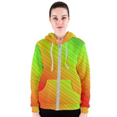 Orange Green Gradient Hunter Women s Zipper Hoodie by Dutashop