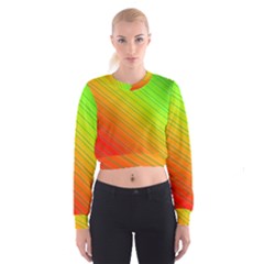 Orange Green Gradient Hunter Cropped Sweatshirt by Dutashop