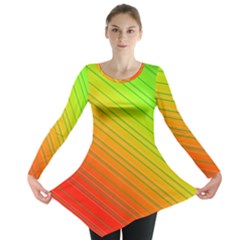 Orange Green Gradient Hunter Long Sleeve Tunic  by Dutashop