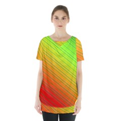 Orange Green Gradient Hunter Skirt Hem Sports Top