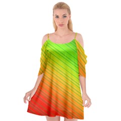 Orange Green Gradient Hunter Cutout Spaghetti Strap Chiffon Dress by Dutashop