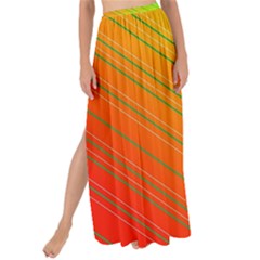 Orange Green Gradient Hunter Maxi Chiffon Tie-up Sarong