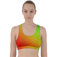 Orange Green Gradient Hunter Back Weave Sports Bra