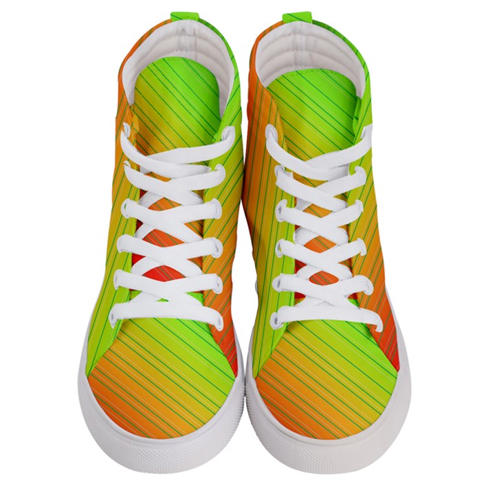 Orange Green Gradient Hunter Women s Hi-Top Skate Sneakers