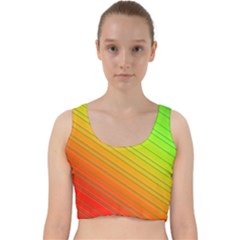 Orange Green Gradient Hunter Velvet Racer Back Crop Top