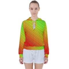 Orange Green Gradient Hunter Women s Tie Up Sweat by Dutashop