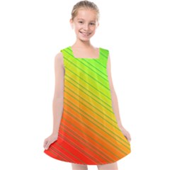 Orange Green Gradient Hunter Kids  Cross Back Dress by Dutashop