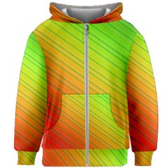 Orange Green Gradient Hunter Kids  Zipper Hoodie Without Drawstring by Dutashop