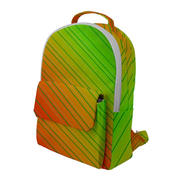 Orange Green Gradient Hunter Flap Pocket Backpack (Large)