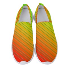 Orange Green Gradient Hunter Women s Slip On Sneakers