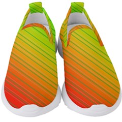 Orange Green Gradient Hunter Kids  Slip On Sneakers by Dutashop