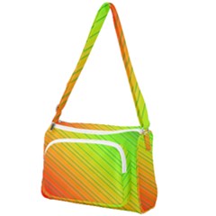 Orange Green Gradient Hunter Front Pocket Crossbody Bag by Dutashop