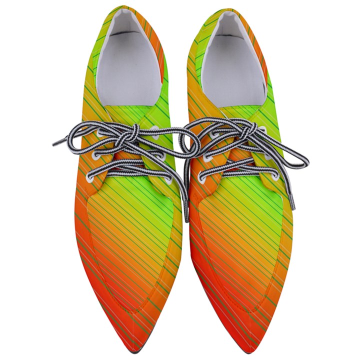 Orange Green Gradient Hunter Pointed Oxford Shoes