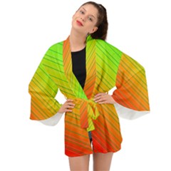 Orange Green Gradient Hunter Long Sleeve Kimono