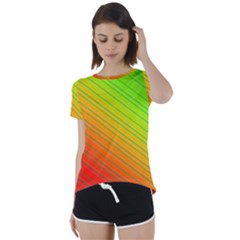 Orange Green Gradient Hunter Short Sleeve Foldover Tee by Dutashop