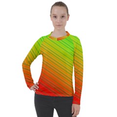 Orange Green Gradient Hunter Women s Pique Long Sleeve Tee